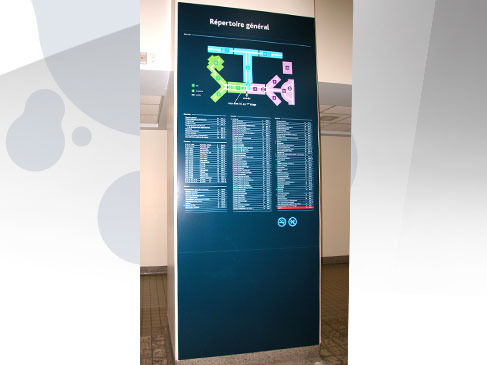 Groupe BLH, enseigne, signalisation, lettrage, design graphique, borne, mobilier urbain, lutrin