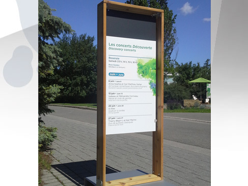 Groupe BLH, enseigne, signalisation, lettrage, design graphique, borne, mobilier urbain, lutrin